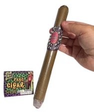 Big Daddy FAKE JUMBO CIGAR Silver Bling Pimp Costume 9.5” Long Giant Prop Rapper