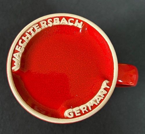 NEW Waechtersbach Valentine's Day red coffee mug w/ white hearts made in Germany - Foto 6 di 6