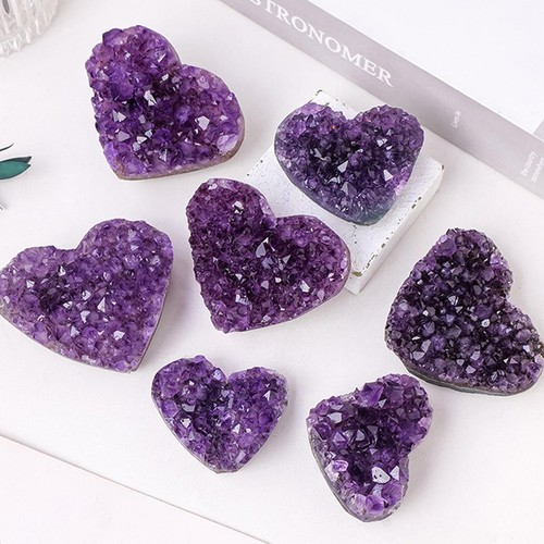 Natural Heart Amethyst Quartz Crystal Cluster Geode Healing Gemstone Collection - Picture 8 of 12