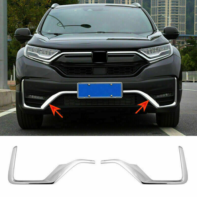 Chrome Front Grille Above Strip Trim Cover For Honda CR-V 2017-2018 – ABS Plastic, Black & Chrome
