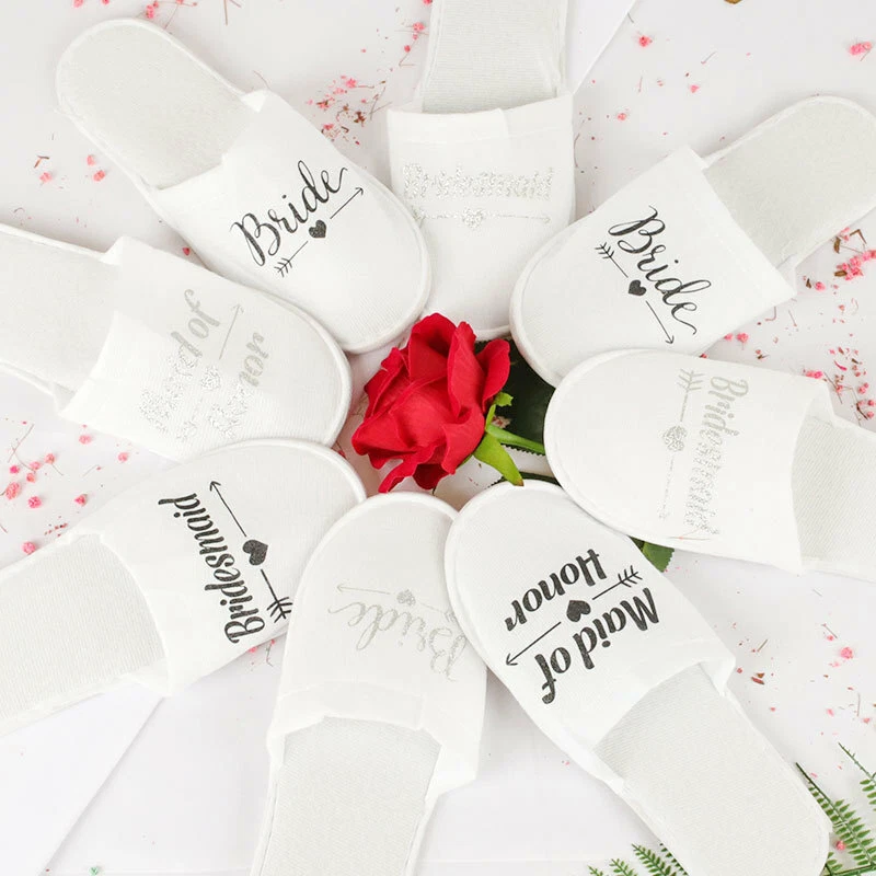 Bride and bridesmaid slippers sale