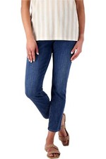 Belle by Kim Gravel Flexibelle Zip Back Ankle Pants Washed Indigo