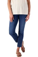 Belle by Kim Gravel Flexibelle Zip Back Ankle Pants Washed Indigo