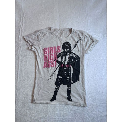 Camicia bianca vintage Kick Ass Movie Promo 2010 ragazza Kick Hit Girl donna grande *