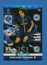 CHAMPIONS 2014-2015 -Adrenalyn Panini- Card DEFENSIVE ROCK - DAVID LUIZ - PSG