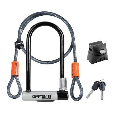 Kryptonite Kryptolok Standard Bike U-Lock with Cable, Heavy Duty Anti-Theft
