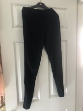 M  S Collection Black Faux Suede Front Panel Leggings Size 6