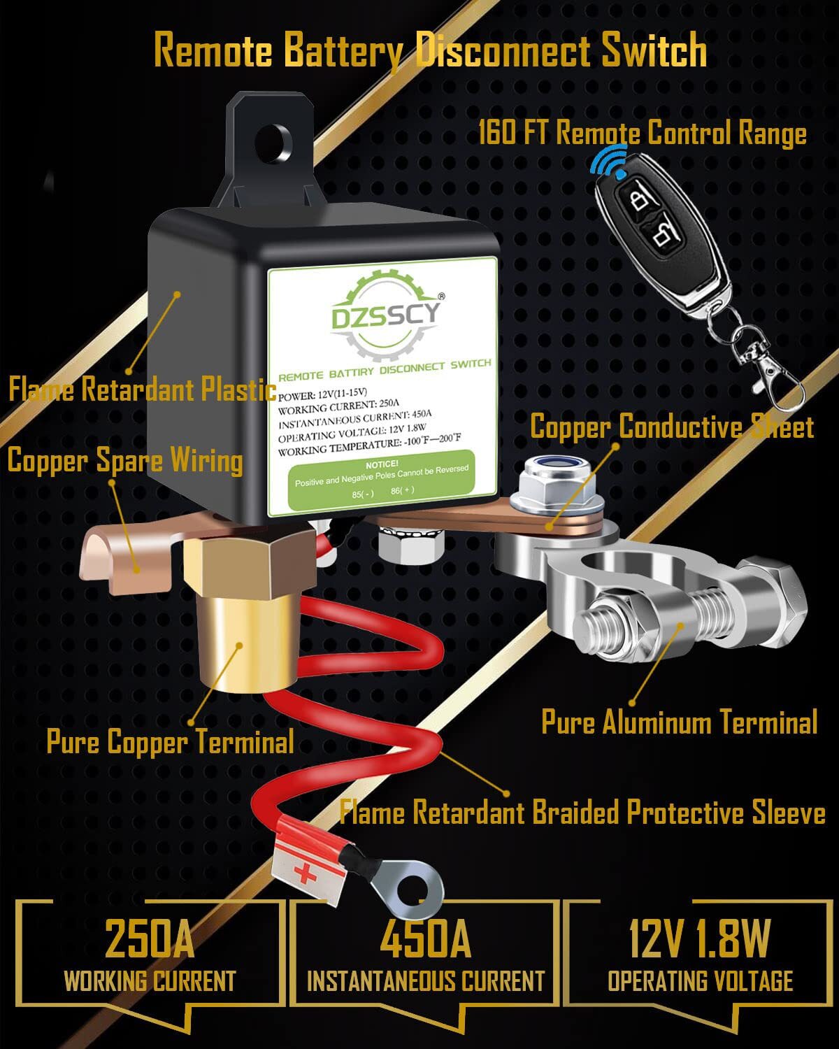 Battery Disconnect Switch Remote Control Anti Theft Kill Switch for Car