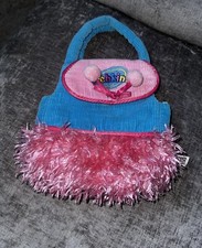 Ganz Webkinz Plush Pet Carrier Purse Blue Pink Pom Poms No Code