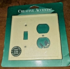 New creative accents  wall plate toggle and double outlet ivory stone resin