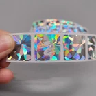 200 Pcs Square Scratch Off Stickers Holographic Laser Game Card Ticket DIY 2x2CM
