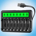Intelligent Charger For AA AAA NI-CD NI-MH Rechargeable Batteries ，8 Slot  LCD