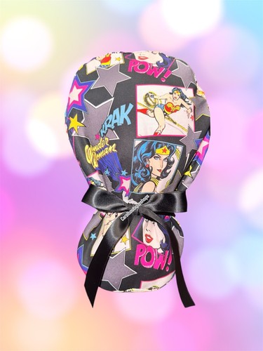 Spiderman ponytail scrub cap, Wonder Woman ponytail scrub cap, batman scrub cap - Picture 20 of 26