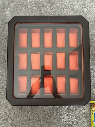 WOLF Windsor 15 Piece Watch Display Case Brown & Orange