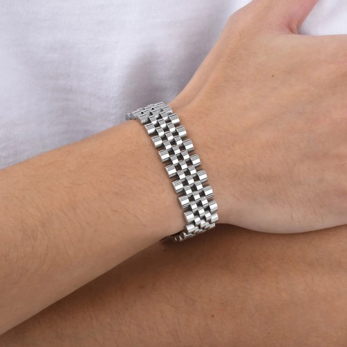 15MM Chunky Watch Band Bracelets for Men,19CM Magnetic Stainless Steel Chain - Picture 8 of 27