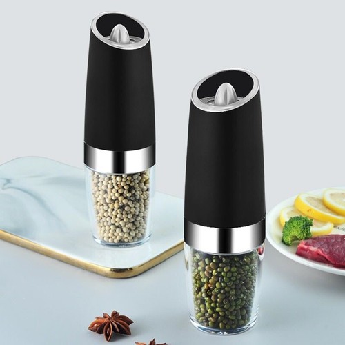 Gravity Electric Pepper Salt Grinder Set with LED Light Stainless Steel , 2-Pack - Picture 6 of 7