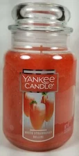 Yankee Candle WHITE STRAWBERRY BELLINI Large Jar 22Oz Pink Housewarmer Fruit