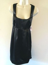 MICHAEL KORS SATEEN BLACK DRESS 10 NWT $189