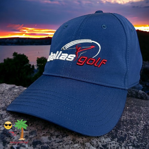 Cappello regolabile blu nuovo senza etichette TaylorMade Dallas Golf Company Texas ricamo pesante - Foto 1 di 8