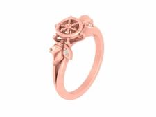 Simulated White Diamond Seashell Engagement Ring Gift For Marine Lover's Jewelry