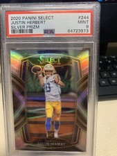 2020 Panini Select Silver Prizm Club Level #244 Justin Herbert RC Rookie PSA 9