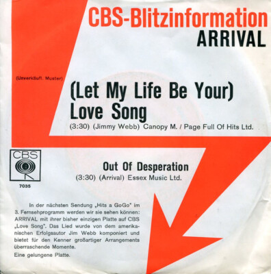 7'', Single, Promo Arrival (2) - (Let My Life Be Your) Love Song
