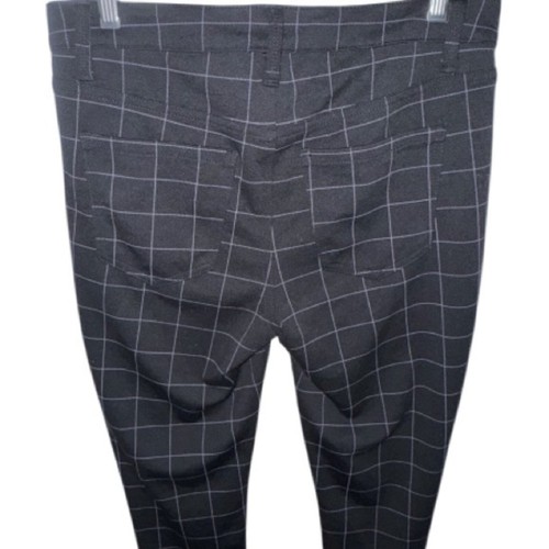 Aqua Black Window Pane Plaid Skinny Pants Large Stretch sz Large - Picture 6 of 7