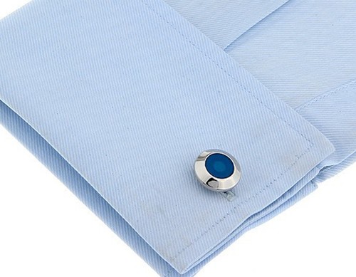 Quality Executive Blue Enamel Mens Gift double Cuff links by CUFFLINKS.DIRECT - Picture 4 of 10