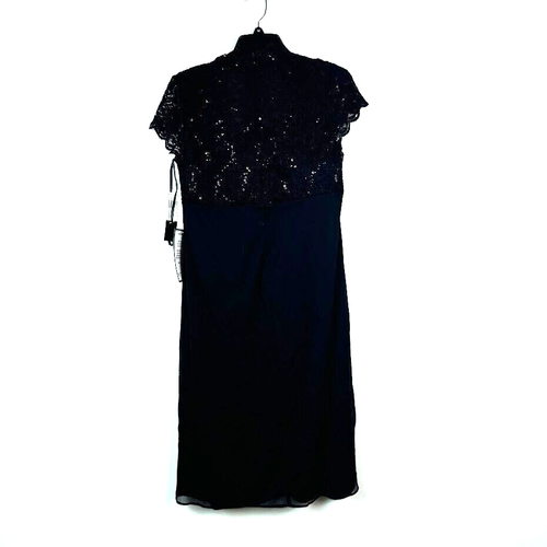 Betsy & Adam Womens Plus 14W Black Lace Short Sleeve Knee Length Dress NWT DA35 - Picture 5 of 6
