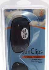 Leader Sun Clips Clip-On Sunglasses Low Rect 58mm, Black w/Grey Lens, NIP