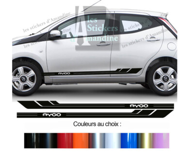 2 X SEITENSTREIFEN UNTERBODEN FÜR TOYOTA AYGO STICKER AUTO BD541-45