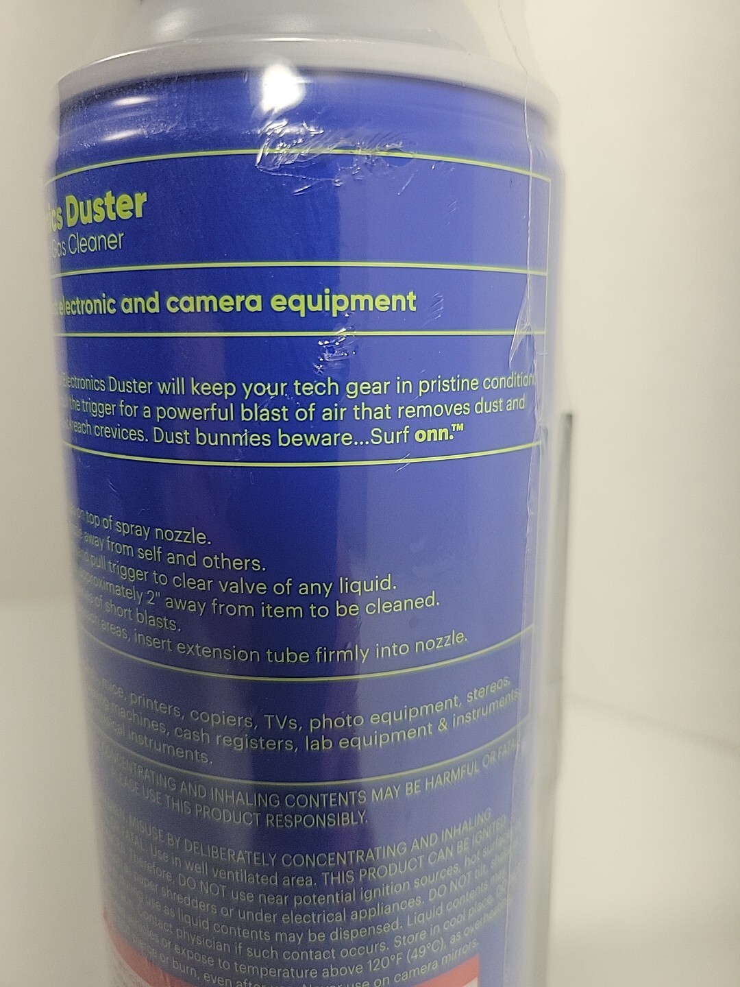 Surf Onn. Electronics Duster 10 Oz Can, Air In a Can,  Compressed Gas Sealed