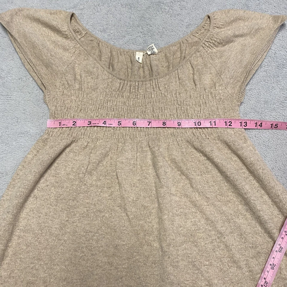 Vestido Suéter Anthropologie Polilla Pequeño Beige Mezcla Cachemira Cachemira Hasta la Rodilla Foto 2 de 4