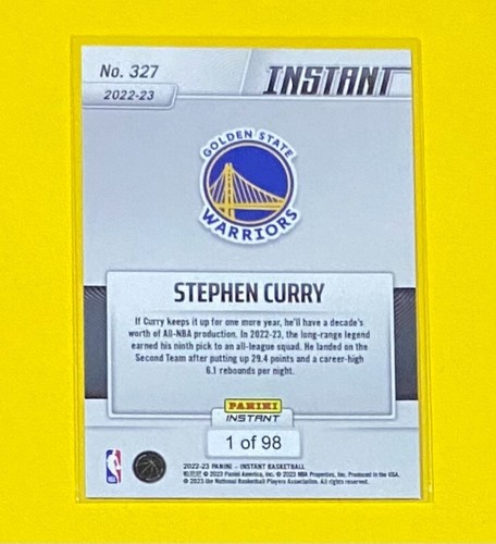 2022-23 Panini Instant Stephen Curry ALL-NBA SECOND TEAM 1/98 Warriors #327 🔥 - Bild 2 von 2