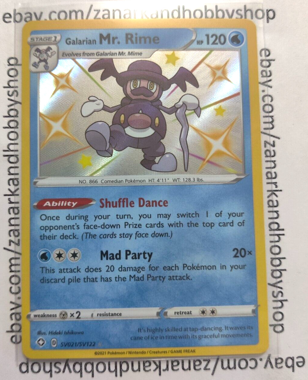Pokemon Galarian Mr. Rime SV021/SV122 Shining Fates NM