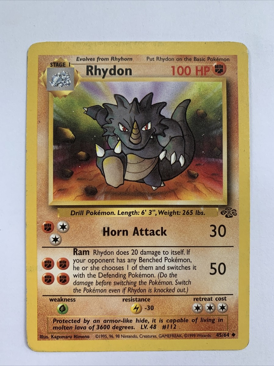 1999 rhydon pokemon card value - (45) If heads Rhyhorn - Jungle - Pokemon