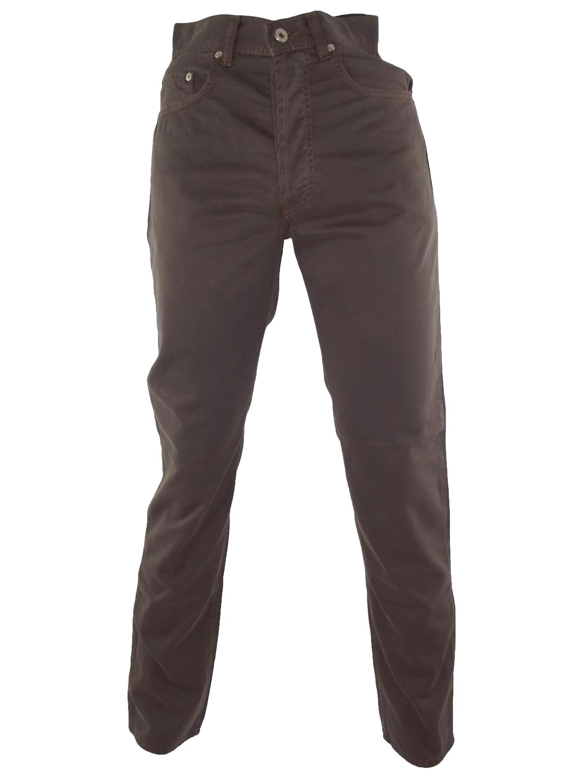 Cotton Belt Pantalone Da Uomo Marrone Taglia 44 W30 Dritto Estivo Classico P/E image 3