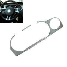 Real Carbon Fiber Silver Gauge Cluster Dashboard Panel Trim Fits 10-14 Mustang