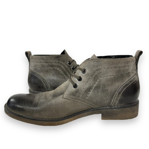 ROAN Chukka Stiefel Schuhe Herren Größe 9 Pharos grau Leder Knöchel Freizeit elegant Schnürung - Bild 7 von 12