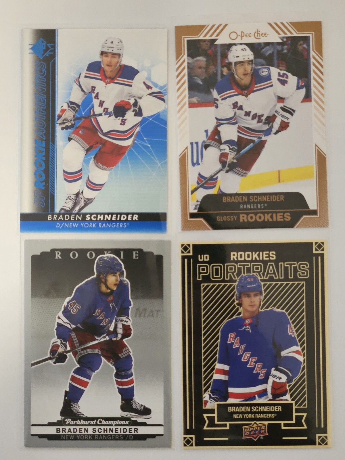Lot of 4 202223 Upper Deck ROOKIE Ice Hockey Braden Schneider New