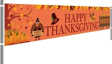 Large Happy Thanksgiving Banner, Thanksgiving Decorations, Fall Banner, Thanks G
