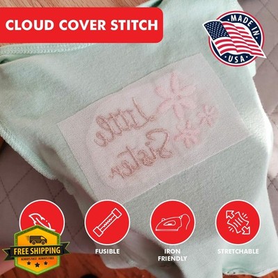 Superpunch Cloud Cover Stitch 14.5'' x 25yd Iron-On Stabilizer White USA