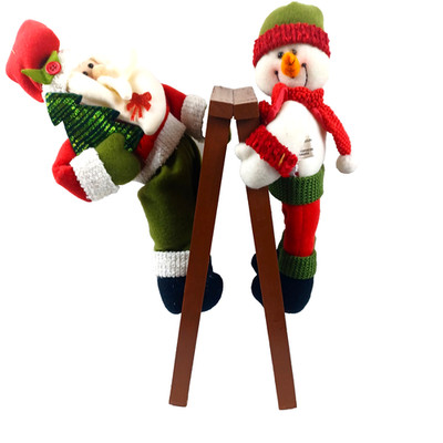 Santa & Snowman on a Ladder Christmas Decor Far East Brokers & Consultants Plush