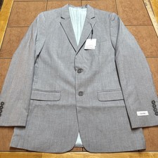 New Sz 18R Calvin Klein Boys Suit Jacket Sport Coat Blazer Gray Modern Fit NWT