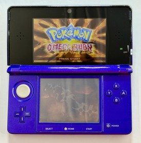 Midnight Purple Nintendo 3DS Handheld Console - OEM Charger - Tested - Mario