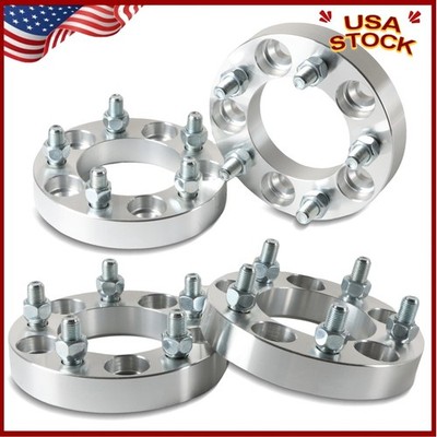4x 1 Inch 5x4.5 5x114.3 Wheel Spacers 1/2'' Studs For Ford Mustang Jeep Wrangler