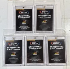 Lot of 5 new BCW Magnetic 35pt. Standard Sized Card Holders, Fast ship!