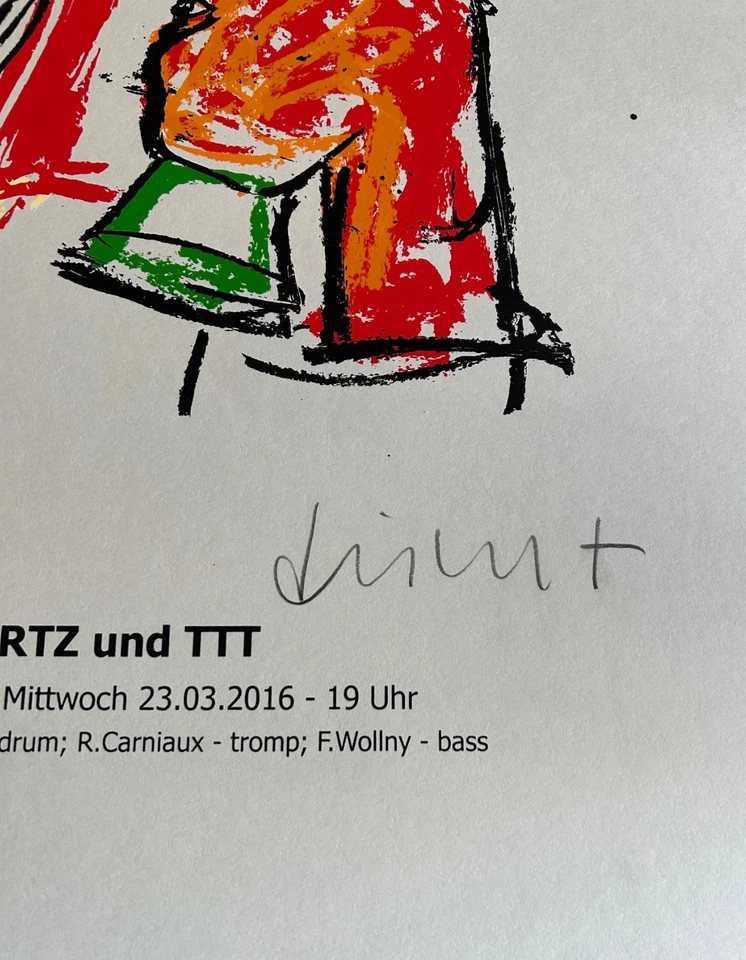 MARKUS LÜPERTZ, Großer Farbsiebdruck, handsigniert, TOP Zustand - Bild 3 von 3