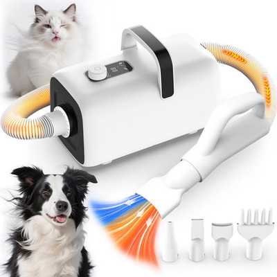 #ad #ad Dog Cat Blower Pet Hair Dryer with Adjustable Speed Temperature with 4 Nozzles $76.79
