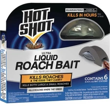 Hot Shot Ultra Liquid Roach Bait Killer, 4-Pack, 6-Count, 24 Stations Total